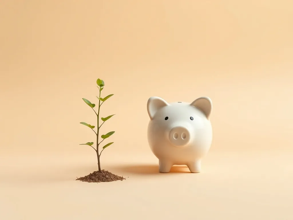 A minimalist artistic representation of a piggy bank and a s